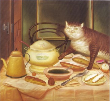 Still Life with Green Soup Fernando Botero Oil Paintings